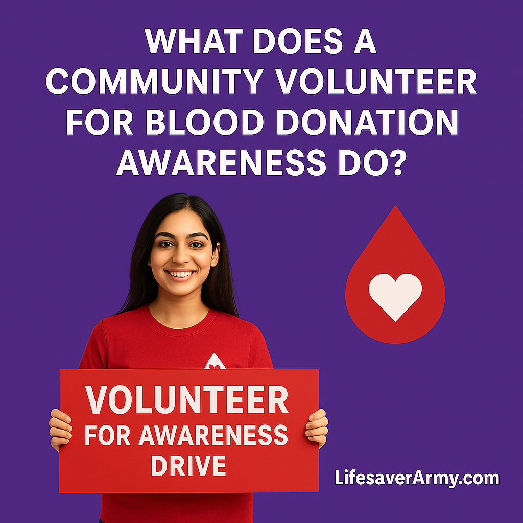 Community volunteer for blood donation awareness