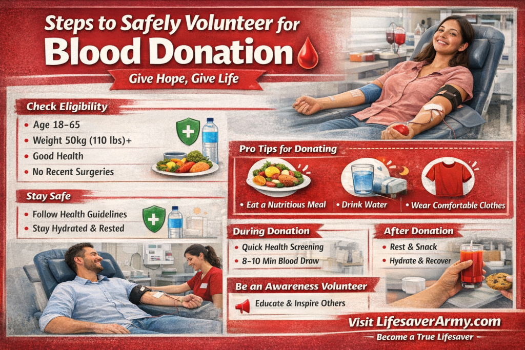 Volunteer for blood donation