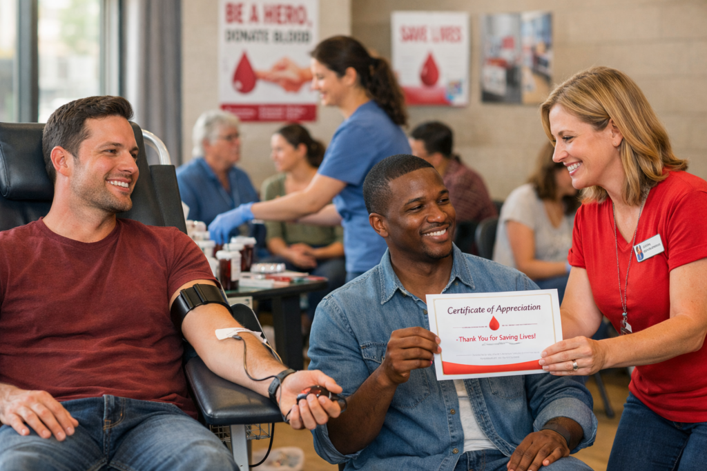 Blood donation rewards
