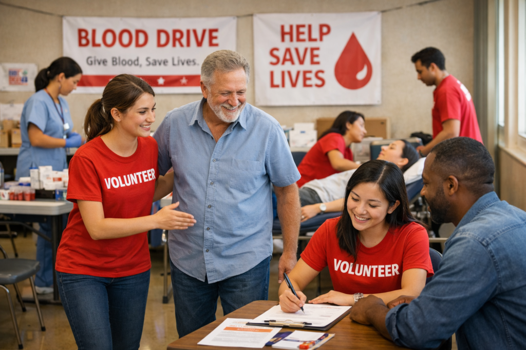 Blood donation volunteer program
